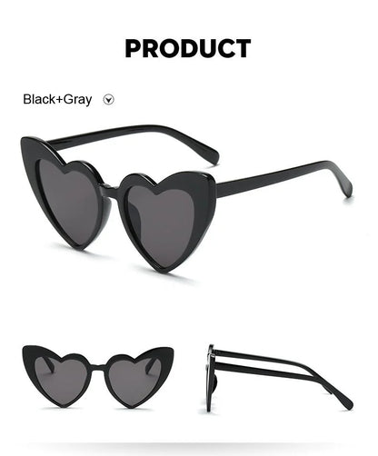 Vintage Heart-Shaped Cat Eye Sunglasses – UV400 Protection, Perfect Gift for Women