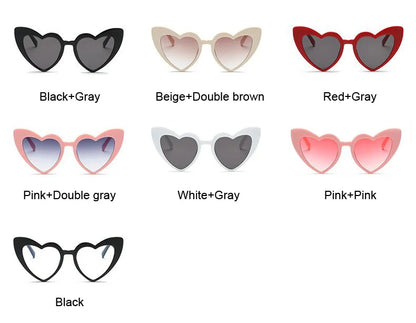 Vintage Heart-Shaped Cat Eye Sunglasses – UV400 Protection, Perfect Gift for Women