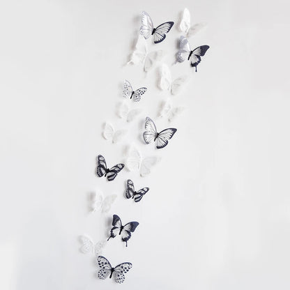 18-Piece 3D Crystal Butterfly Wall Stickers - Elegant Home and Wedding Decor