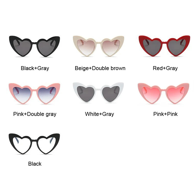 Vintage Heart-Shaped Cat Eye Sunglasses – UV400 Protection, Perfect Gift for Women