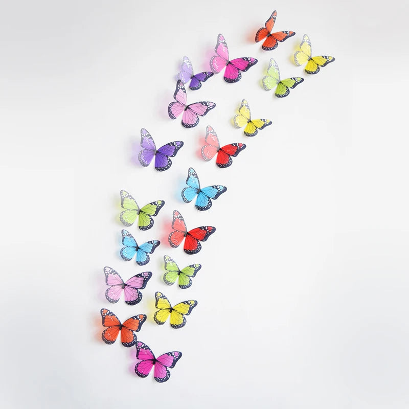 18-Piece 3D Crystal Butterfly Wall Stickers - Elegant Home and Wedding Decor