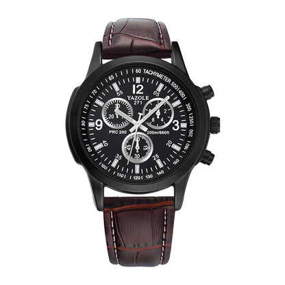 Men’s Quartz Wrist Watch Clock Leather Strap Sport Business Casual Waterproof