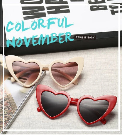 Vintage Heart-Shaped Cat Eye Sunglasses – UV400 Protection, Perfect Gift for Women