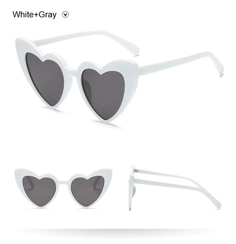 Vintage Heart-Shaped Cat Eye Sunglasses – UV400 Protection, Perfect Gift for Women