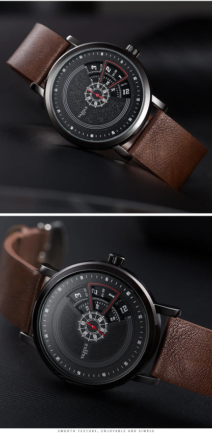 Men’s Quartz Wrist Watch Clock Leather Strap Sport Business Casual Waterproof