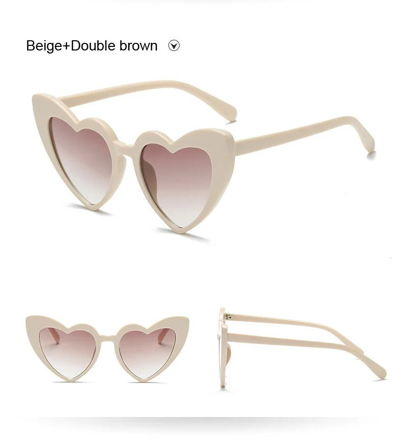 Vintage Heart-Shaped Cat Eye Sunglasses – UV400 Protection, Perfect Gift for Women