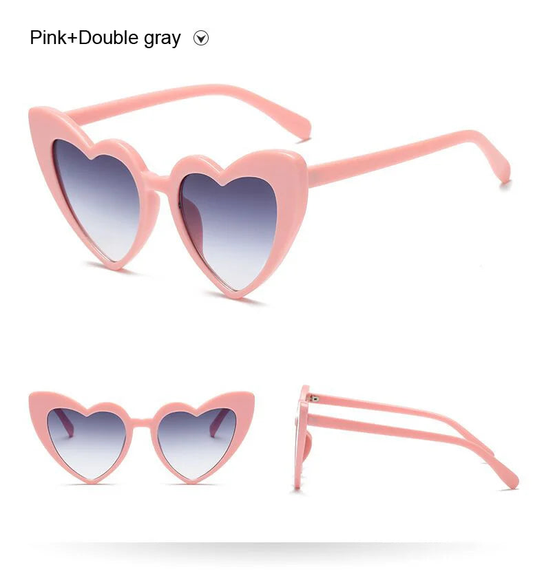 Vintage Heart-Shaped Cat Eye Sunglasses – UV400 Protection, Perfect Gift for Women