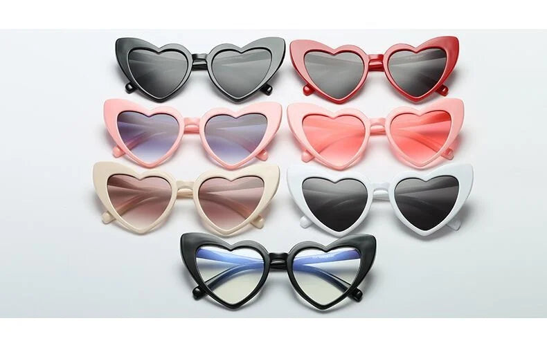 Vintage Heart-Shaped Cat Eye Sunglasses – UV400 Protection, Perfect Gift for Women