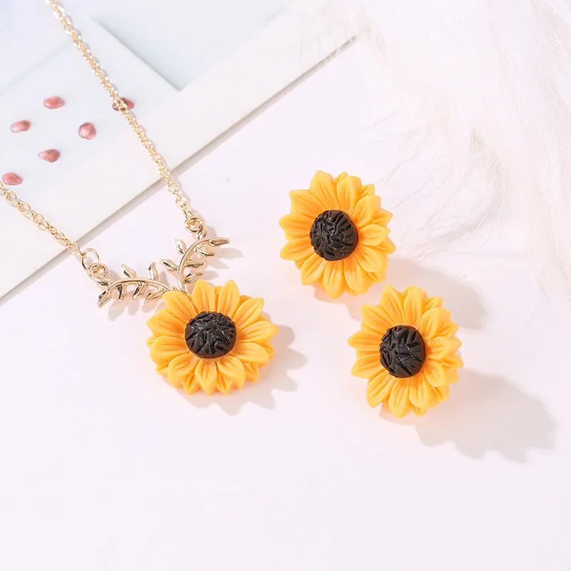 Exquisite Sunflower Set Statement Jewelry for Women