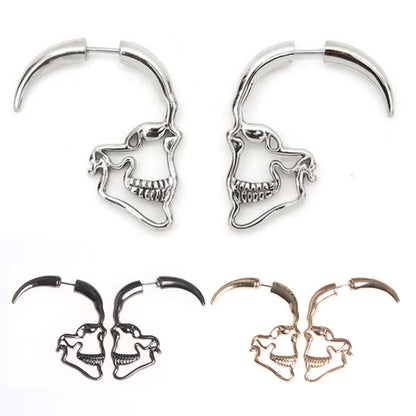 Vintage Gothic Skull Earrings – Retro Punk Style for Men and Women