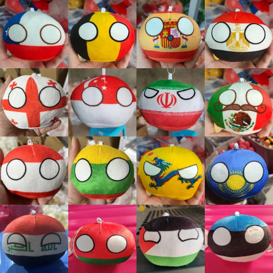 Polandball Pendant Country Balls 10cm 70 styles  Country Ball Plush Toys Countryball Stuffed Doll Toy Christmas Gift for Kids