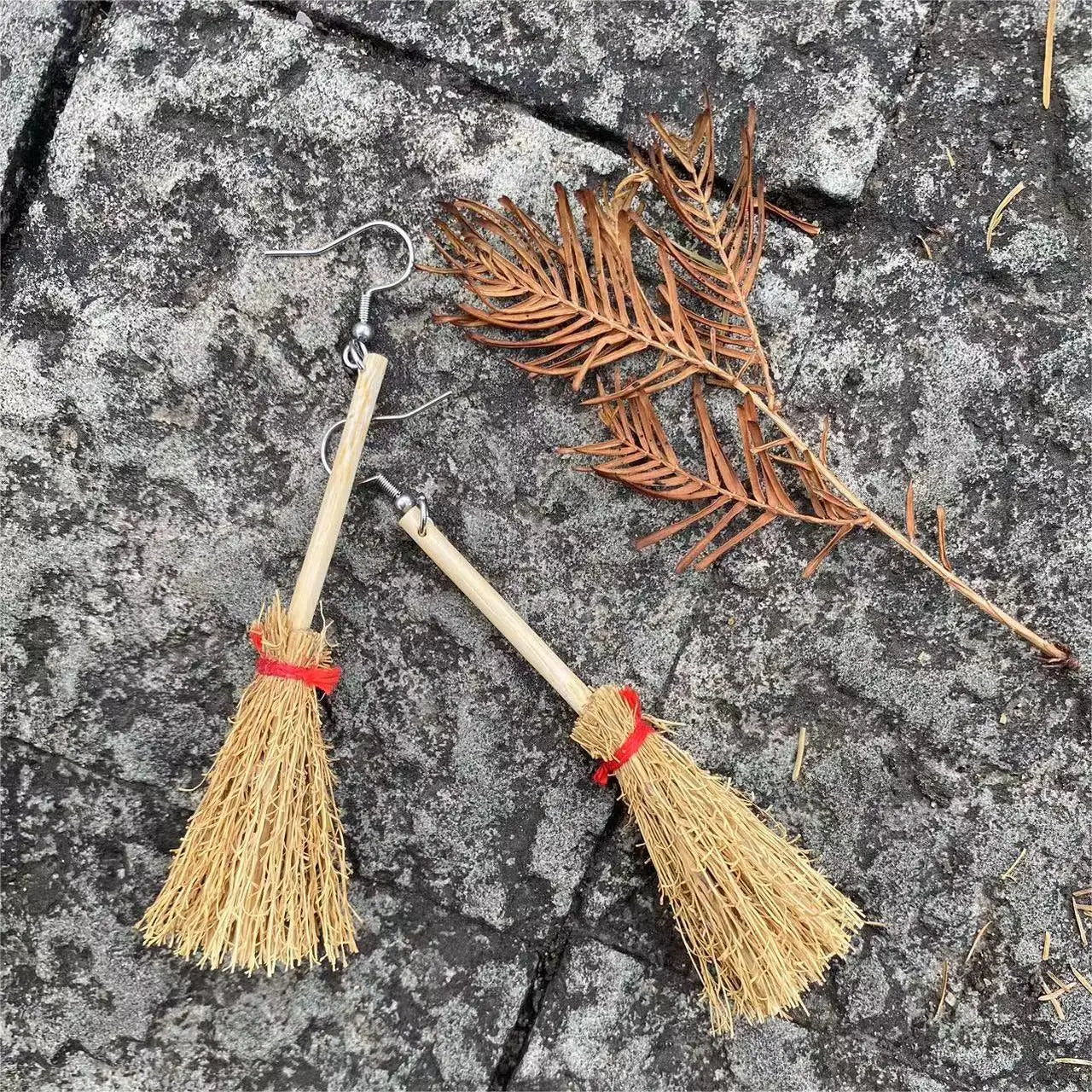 Special Halloween Broomstick Earrings - Fun & Unique Gift