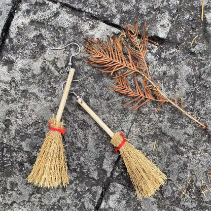 Special Halloween Broomstick Earrings - Fun & Unique Gift