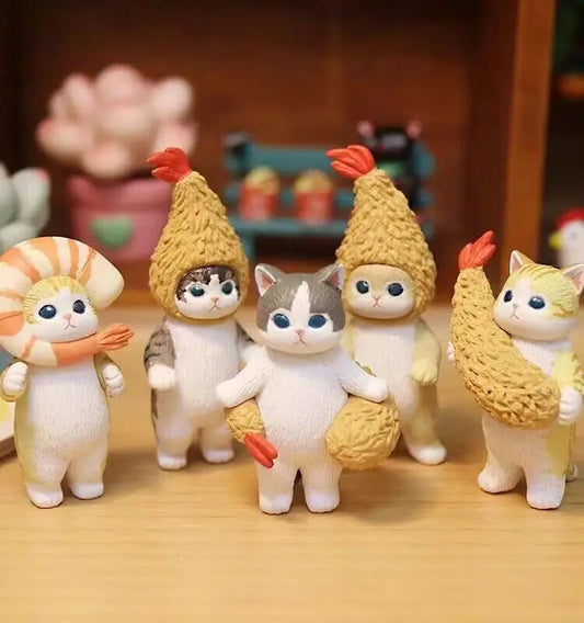 Cute Cat Handmade Fried Shrimp Blind Box Toy ⭐