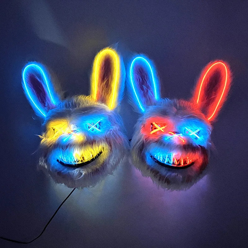 Luminous LED Bloody Bunny and Rabbit Mask – Halloween Horror Cosplay Prop