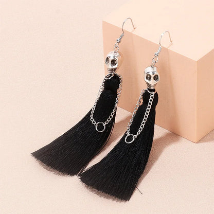 Skeleton Tassel Drop Earrings - Gothic Punk Style for Women, Perfect for Halloween or Party Gifts