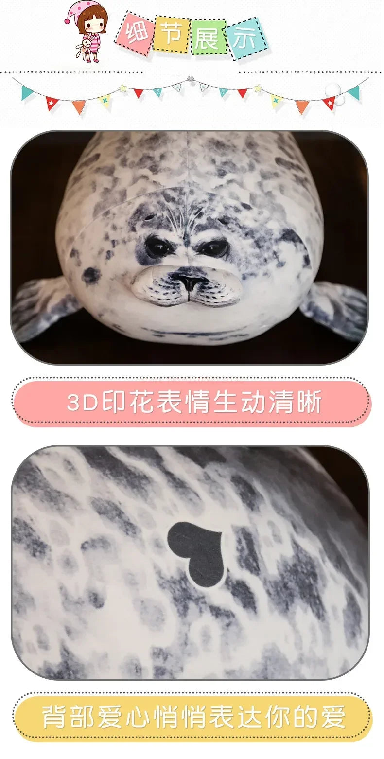 Plush Fat Seal Toy - Soft Stuffed Animal and Cozy Pillow | Cute Sea Lion Doll, Perfect Christmas Gift