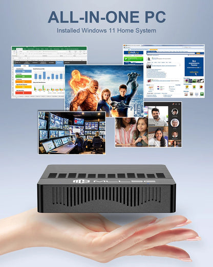 MLLSE Mini PC Air: Compact Windows 11 PC with Intel N4000, 6GB RAM, 128GB Storage, Dual-Band WiFi and Bluetooth