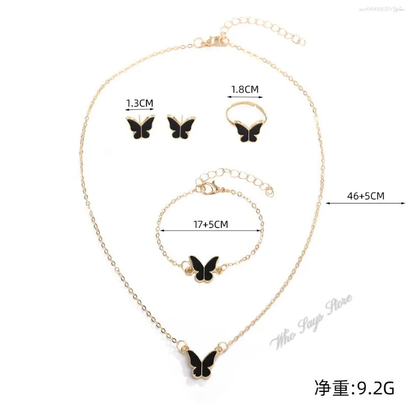 Romantic Crystal Butterfly Set Jewellery : Elegance Personified