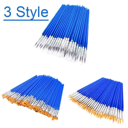 50 PCS Essential Props Flat Paint Brushes Small Brush for Painting Art Volume For Painting Detail