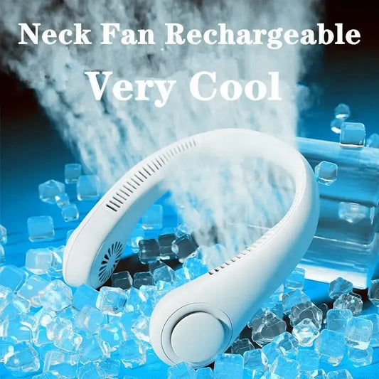 Wearable USB Neck Fan - Portable, Blade-Free Cooling for Summer Sports and Travel