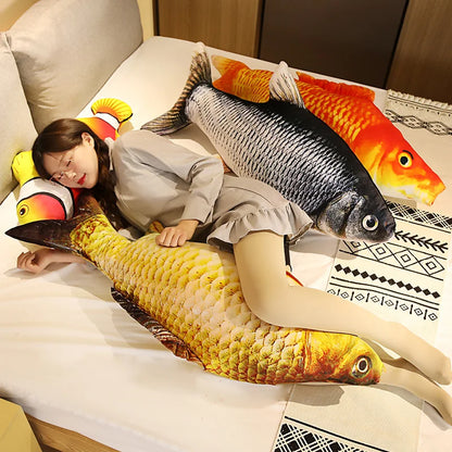 3D Goldfish Plush Toy - Soft Carp Pillow, 40/60cm