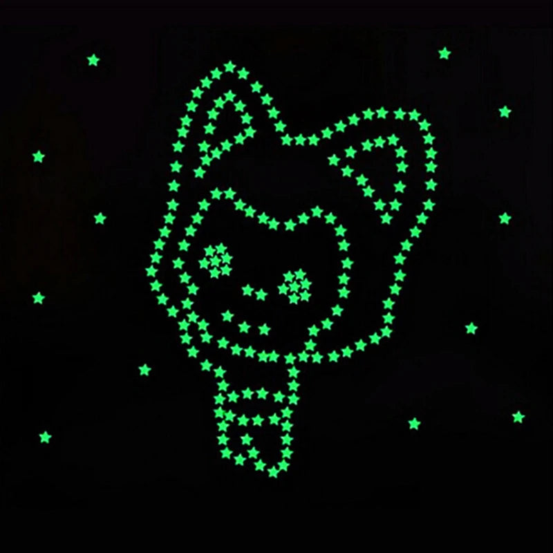 50-Piece Glow in the Dark Star Wall Stickers for Kids' Rooms and Bedrooms