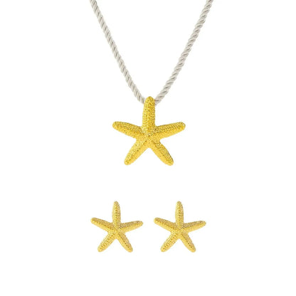 Extravagant Starfish Set Choker Necklace and Earrings Set