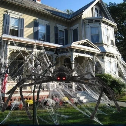 Giant Plush Halloween Spider - Outdoor Decoration and Party Prop