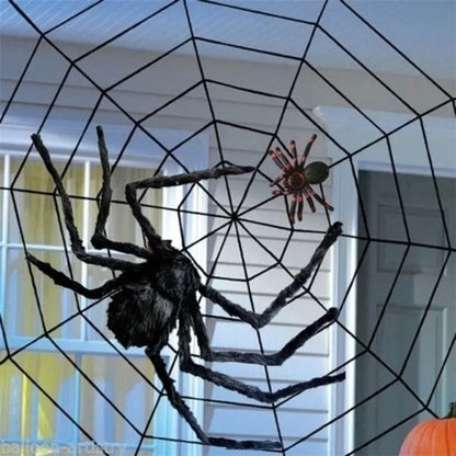 Giant Plush Halloween Spider - Outdoor Decoration and Party Prop