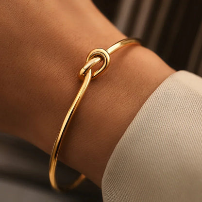 Gold Plated Stainless Steel Geometric Cuff Bracelet 🌟