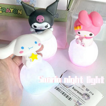 Hello Kitty and Friends Night Light - Cute Bedside Lamp for Kids (Kuromi, Cinnamoroll)