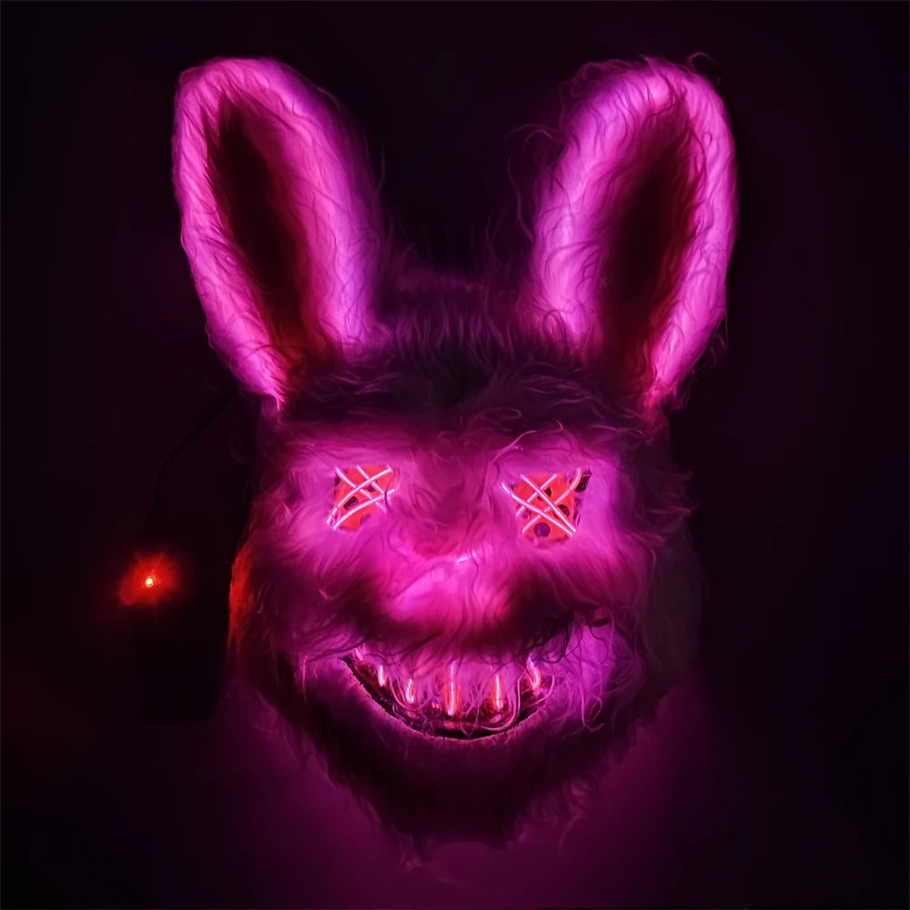 Luminous LED Bloody Bunny and Rabbit Mask – Halloween Horror Cosplay Prop