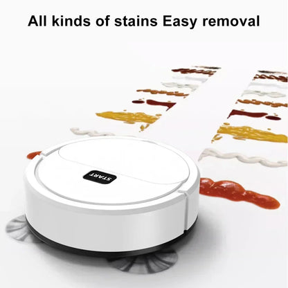 Portable 3-in-1 Robotic Vacuum Cleaner - USB Rechargeable Wet and Dry Floor Sweeper