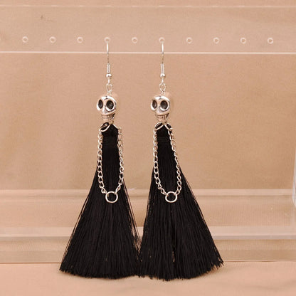 Skeleton Tassel Drop Earrings - Gothic Punk Style for Women, Perfect for Halloween or Party Gifts