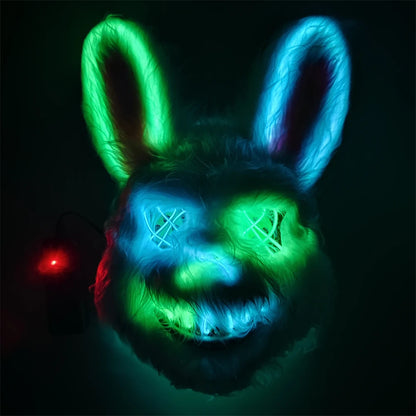 Luminous LED Bloody Bunny and Rabbit Mask – Halloween Horror Cosplay Prop