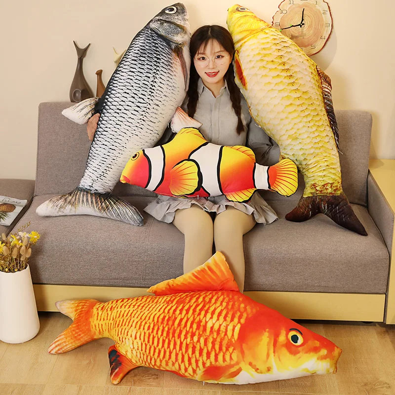 3D Goldfish Plush Toy - Soft Carp Pillow, 40/60cm