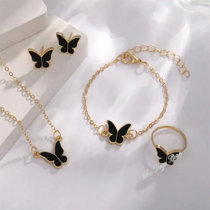 Romantic Crystal Butterfly Set Jewellery : Elegance Personified