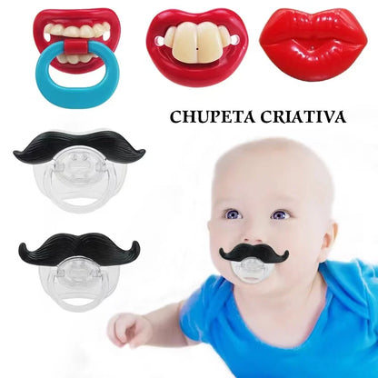 Silicone Animal Pacifier with Mustache – Newborn Photography Accessory (0-3 Years)