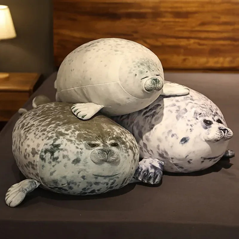 Plush Fat Seal Toy - Soft Stuffed Animal and Cozy Pillow | Cute Sea Lion Doll, Perfect Christmas Gift