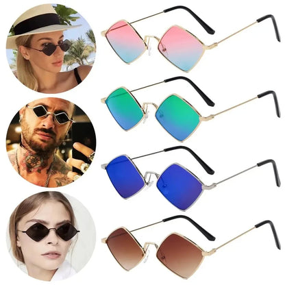 Vintage Irregular Polygon Sunglasses | Retro Rhombus Alloy Sun Glasses