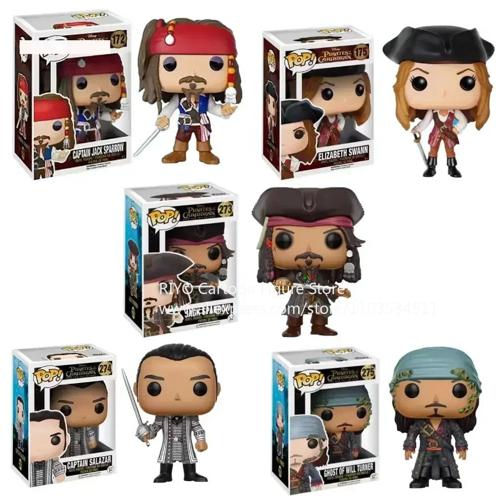 Captain Jack Sparrow and Elizabeth Action Figure Set - 10cm