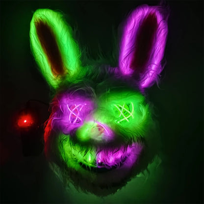 Luminous LED Bloody Bunny and Rabbit Mask – Halloween Horror Cosplay Prop