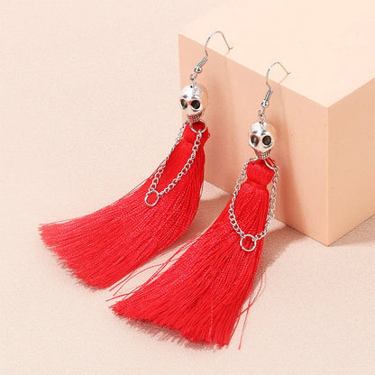 Skeleton Tassel Drop Earrings - Gothic Punk Style for Women, Perfect for Halloween or Party Gifts