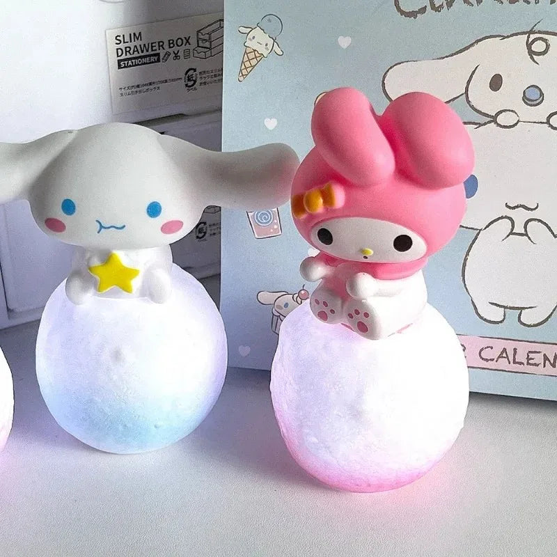 Hello Kitty and Friends Night Light - Cute Bedside Lamp for Kids (Kuromi, Cinnamoroll)