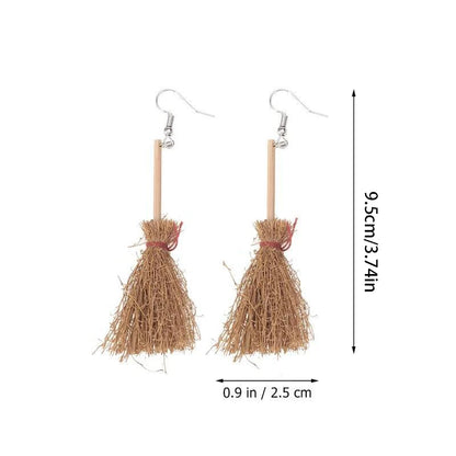 Special Halloween Broomstick Earrings - Fun & Unique Gift