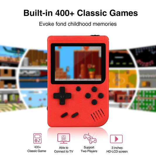 Retro Mini Portable Game Console - 400 Built-in Games, 8-Bit Handheld with AV Output