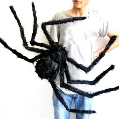 Giant Plush Halloween Spider - Outdoor Decoration and Party Prop