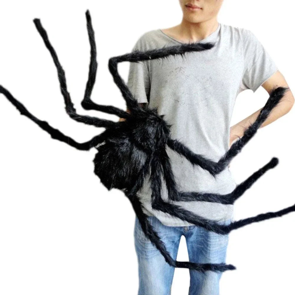 Giant Plush Halloween Spider - Outdoor Decoration and Party Prop