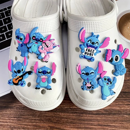 8PCS Stitch Cartoon Shoe Charms - Cute Detachable Decorative Accessories